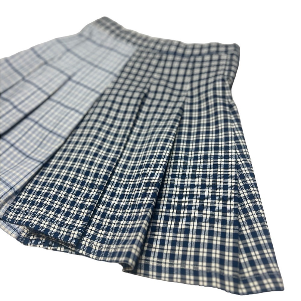 Full Tilt pleated, blue plaid mini skirt - size XS - Picture 2 of 7